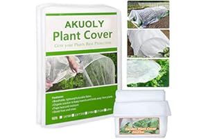 Akuoly Manta Tela antiheladas para Plantas, Cubierta Tela no Tejida para Invierno heladas, Viento frío, Transpirable, Vellón de protección, Color Blanco, 2m x 5m