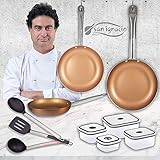 Set 3 utensilios de cocina: en nylon, en negro, con todos los certificados alimentarios: más higiénicos que la madera, y más resistente que la silicona; mangos en color