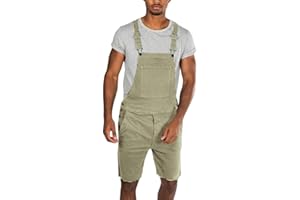 ZEZKT Peto Vaquero Hombre Corto Verano Pantalones Vaqueros de Mono pantalón de Tirantes multibolsillo Pantalones de Mezclilla Casual Jeans de Trabajo