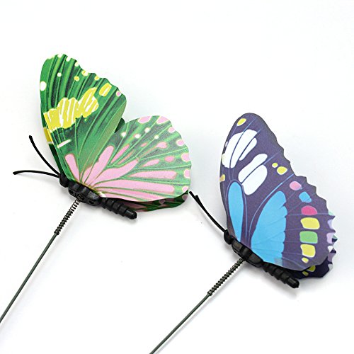 10x 9cm bunte Schmetterling Dekostecker Gartenstecker Dekostab auf Stecker Neu - 3
