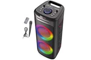 Enceinte Lumineuse avec Lecteur CD INOVALLEY MS06-CD-XXL - Bluetooth 5.0-1000W - Fonction karaoké