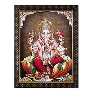 Lalitha Photo Frame Works Ganesha/Ganapathi Hindu Religious Photo Frame