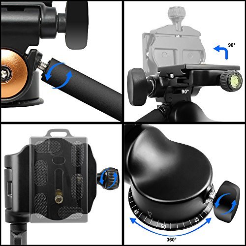 Placa Senhai de liberación rápida, Cabeza Photograthy la ayuda del trípode Joby 360 grados sola manija amortiguación hidráulica tridimensional con 1/4 