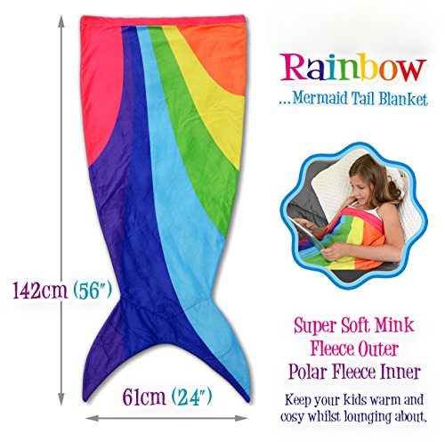 Snug Rug Rainbow Meerjungfrau Schwanz Super Weiche Qualität Mink Fleece Decke, Mehrfarbig - 7