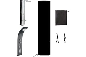 Rilime Schutzhülle für Solardusche, 420D Solardusche Abdeckung mit Beschichtung, Wasserdicht Abdeckplane Solar Dusche für Garten, Garten Dusche Aussendusche Abdeckhaube Plane (230x67cm)