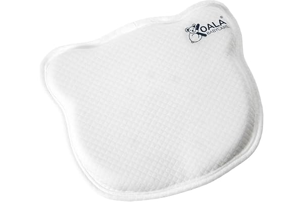 Koala Babycare Plagiocephaly babykudde med två avtagbara fodral för att förebygga och bota mot platt huvudsyndrom i minnesskum anti-kvävning perfekt huvud