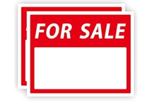 DRILBUR For Sale Signs, High Tack Self Adhesive Corriboard Signage, Ideal For Garage, Yard and House For Sale Stickers, 280mm x 350mm, 2-Pack
