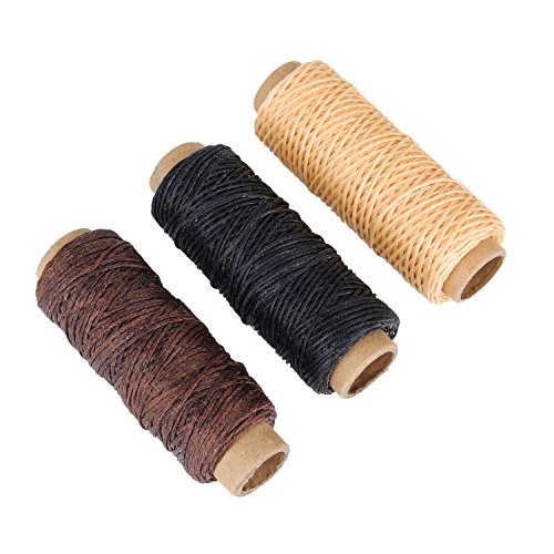 Blulu Werkzeuge Leder Kit de Couture Leder Handwerk de Couture puzón Fingerhut Thread, gewachst, 9 Teile - 7