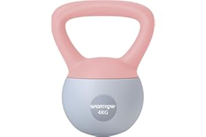 SPORTNOW Pesa Rusa 4-12 kg, Soft Kettlebell Relleno de Arena Metálica y Mango Antideslizante, para Entrenamiento Culturismo en Casa, Gimnasio