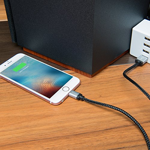 Iphone Ladekabel Lightning Kabel Iphone-6-Ladekabel – EASHION 3* 2m Iphone Ladekabel iphone Datenkabel Lightning Kabel aus Nylon USB Ladekabel Datenkabel kompatibel mit Apple iPhone 7 Plus/7/6 Plus/6 /5/5S/6s iPad 4 iPad Mini/Air iPod 5 und iPod7(Schwarz) - 5