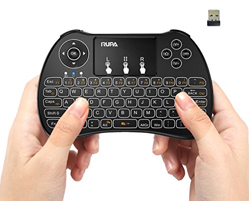 YUN TANG a41 Rupa H9 2.4 G Backlit Mini Keyboard Wireless Air Fly Mouse, Touchpad Combo with Rechargeable Li-Battery for Android TV Box Google Media Player PC Stick HTPC Laptop Raspberry PI PS3