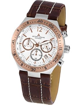 Jacques Lemans Herren-Armbanduhr Dover Analog Quarz Leder 1-1837E