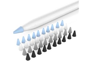 Delidigi 40 Pack Apple Pencil Tips Cover Protector Silicone Nibs Cover Caps Accessories Compatible with Apple Pencil Pro 1st/2nd Gen and iPencil USB C, iPad Pro 11/12.9 inch (Blue, Black, Grey, White)