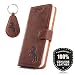 Produktbild SURAZO Pferd - Premium Vintage Ledertasche Schutzhülle Standfunktion Wallet Case aus Echtesleder Nubukleder Farbe Nussbraun für Apple iPhone 6 Plus / 6s Plus (5,50 Zoll)