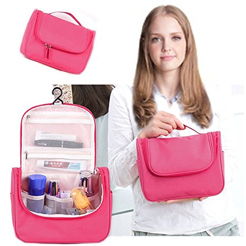 CINEEN Wasserdicht Kosmetiktasche Reise Make-Up Kosmetikkoffer Verfassungsbeutel Schminktasche Kulturbeutel Zweischichtig Klein Tupfen Toiletry Bag Handtasche - 6