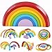 Produktbild ZYCkeji Schön Grimm Rainbow Holzspielzeug, 7 Farben aus Holz Stapeln Rainbow Form Kinder Kids Educational Play Toy Set