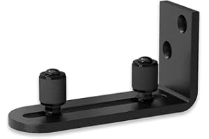 GIFSIN Floor Guide Adjustable,Sliding Barn Door Floor Guide Roller Bottom Lay-Flat System Ball Bearing Design,Wall-Mounted,Black