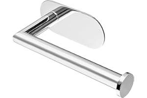 POLARDUCK HITSLAM Toilet Roll Holder Wall Mounted, Self Adhesive Toilet Roll Holder SUS 304 Stainless Steel Toilet Paper Holder No Drilling for Bathroom (Silver)