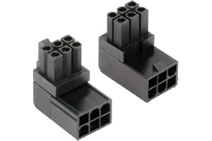 chenyang ATX - Adaptador de alimentación en ángulo de 90 grados para tarjeta gráfica GPU (6 pines, 2 unidades)