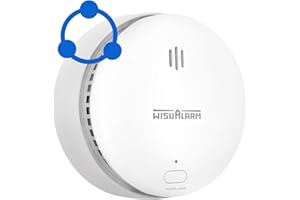 WISUALARM Smoke Alarm,10 Years Battery Life,Interlinked Smoke Alarms, Fire Alarms for Home Scotland Interlinked,Smoke Detector Can Remote Control,Compliant with EN14604, CE Certified (1 Interlinked Smoke)