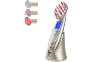 LHNEREG Professional Electric Hair Growth Laser Comb with RF EMS LED Photon Light Therapy Hairbrush Anti Hair Loss Treatment Massager Hair Regrowth Brush