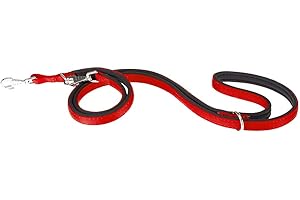 Ferplast Daytona GA Guinzaglio per Cani da Addestramento Extraresistente - 3 Lunghezze Regolabile - Morbida Impugnatura Imbottita - Antiabrasione - Design Italiano - 200 x 1,5 cm, Rosso