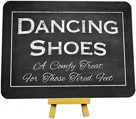 Chalkboard Style Wedding Dancing Shoes Table Metal Sign With Stand