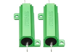 YOKIVE 2 Pcs Aluminum Case Resistor, Office LED Converter Replacement Wirewound Resistance, Great for Daily Use (Green, 50W 600 Ohm)