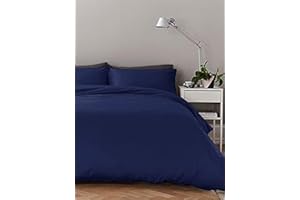BELDORA Anti-Allergy Anti-Bacterial Brushed Soft Touch Microfibre Duvet Cover & Pillowcase/s Bedding Bed Linen Set (Navy, Single)
