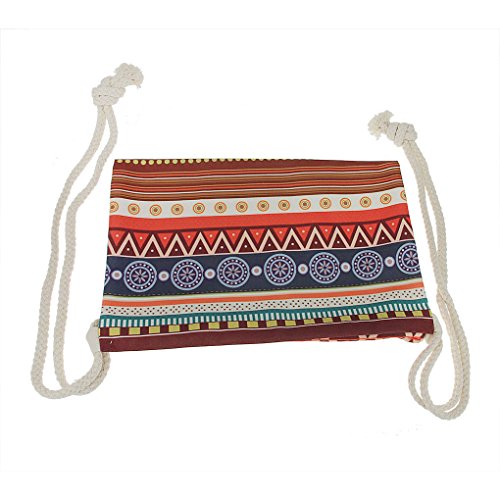 FakeFace Damen Canvas Aufdruck Tasche Tüte Rucksack Turnbeutel Sportbeutel Gymnastikbeutel Schulbeutel Freizeit Casual Shopping Shopper – Streifen - 8
