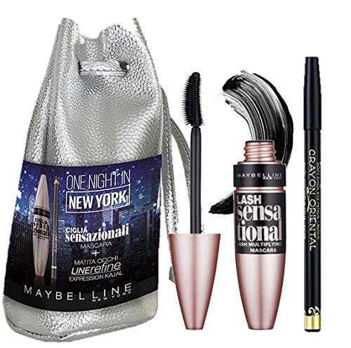 Maybelline New York Pochette Con Mascara Ciglia Sensazionali E Matita Occhi Line Refine Kajal 33, Cielo Stellato, 100 gr