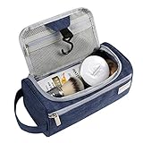 Eono Essentials Hanging Travel Toiletry Bag Overnight Wash Gym Shaving Bag for Men and Women Navy