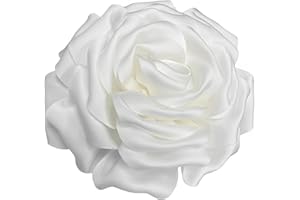 IMINI Oversized Silk Satin Rose Brooch for Women - 16cm Luxury Fabric Flower Large Lapel Pin, Wedding Party Jewellery Gift for Dresses, Suits & Banquets (Multi-Colour)