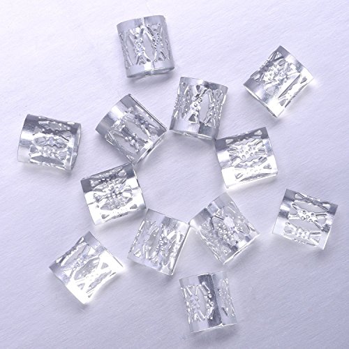 Mudder 50 Stück Aluminium Dread Lock Verstellbar Metall Cuffs Dreadlocks Perlen Flechtet Haar Schmuck - 3