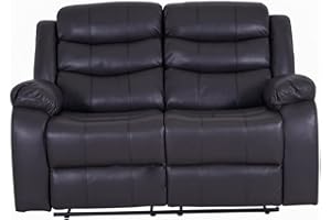 Dante Furniture Roma 2 Seater Leather Recliner Sofa (Grey)