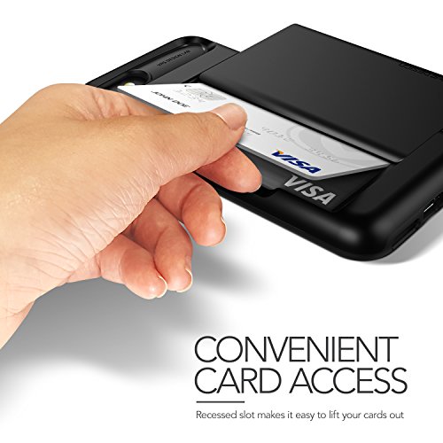 Funda iPhone 8  iPhone 7 para Targeta VRS Design   Carcasa Protector  Negro  Funda Billetera Choque Absorci  n Doble Capa  New Damda Glide  para Apple iPhone 8  2017   iPhone 7  2016 