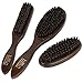 BMC 3pc Dark Brown Natural Boar Bristle Mix Style Mens Beard Grooming Brushes