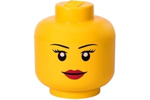 Room Copenhagen LEGO Iconic Storage Head Large, Stackable Storage Box, 8,5 L, Yellow, Girl
