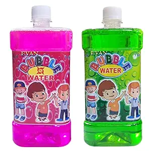 EVAN Bubble Liquid Solution for Bubble Toy / Gun for Kids (1+1=2 LTR )