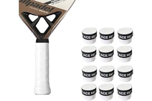 ACE HIT Grip Padel Liso Blanco | Evita Errores no forzados en la Pista por Falta de Agarre. Overgrip Padel Extra Adherente con Alta absorción al Sudor