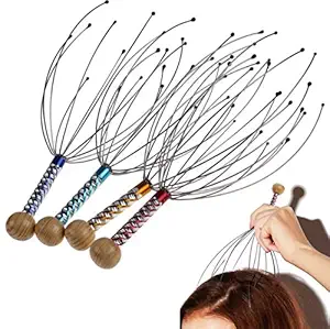 ADEEBA CRAFTS Wooden Head Massager // Relaxation Massager // set of 4//multicolour