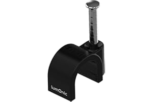 Lumonic 100x abrazadera de clavo 7mm para cable negro - abrazadera de cable con clavo 18mm p.ej. para montaje en pared - abrazaderas de cable diferentes tamaños 4-14mm