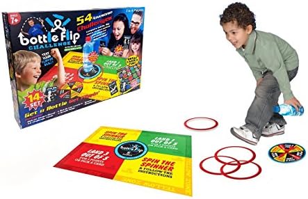 Awesome Bottle Flip Game 54 Different Challenges 18 piece set Family Fun 7+331048