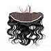 Sunwell 6A Virgin Remy Lace Frontal Closure Body Wave Free Part 13x4 Bleach Knots with Baby Hair, Natural Color 10"
