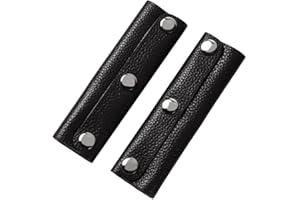 QUUPY Handtaschengriff, PU-Leder, Wickelabdeckung, Griffschutz, Gepäcktasche, Griffschutz, Sattel, Bastelzubehör, Schwarz, 2 Stück