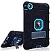 Produktbild SMART LEGEND Tasche für iPad Mini Hülle, iPad Mini 2 Hülle, iPad Mini 3 Hülle 3 in 1 Weiche Silikon Bumper 360 Grad Schutzhülle Full body Premium Case Protective Cover Schale mit Standfunktion Etui - schwarz und Blau