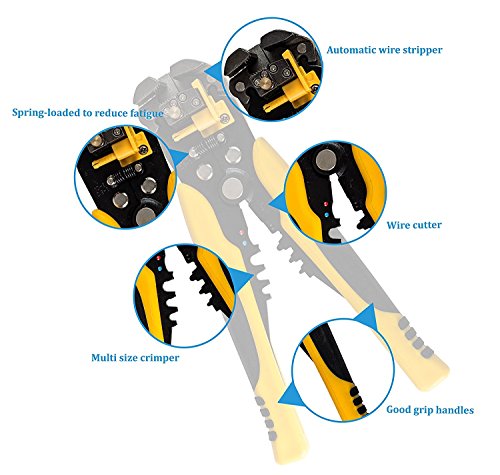 Automatische Abisolierzange Crimpzange selbsteinstellend verstellbar Feinjustierung über Einstellschraube AWG Entmanteler Isolierzange - 2