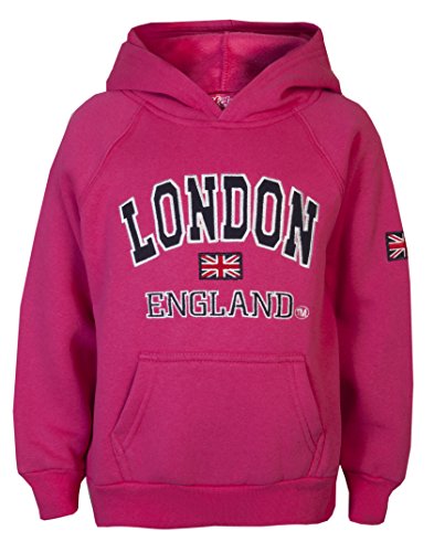 Sudadera Love Lola con capucha, para niños y niñas, recuerdo de Londres Rosa hot pink 12 años