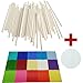 Produktbild yagma Stiele für Lollis - 50 Stück - 15 cm weiß incl. 25 Stück farbige Cake Pop Lollistiele (Schneeweiß)