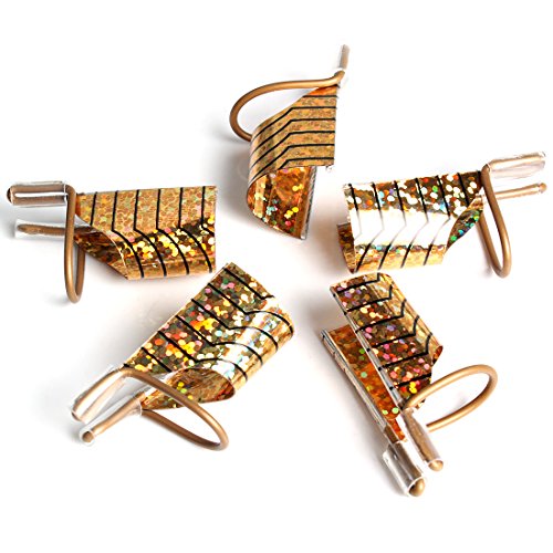 Neverland 5pcs Golden Reusable UV Gel Acrylic Nail Art Tips Extension Guide Form Tool